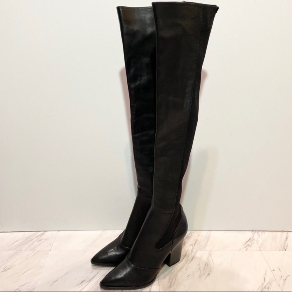 ✨SAM EDELMAN✨ Black Leather Over the Knee Boots